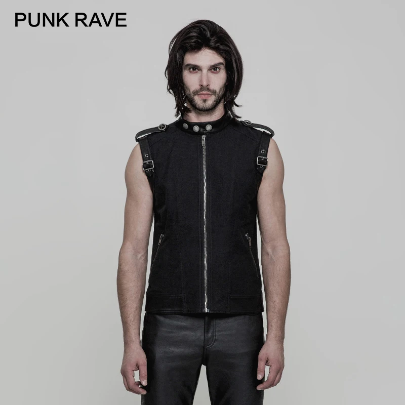 Buy PUNK RAVE Punk Rock Sleeveless Sweatshirt Zipped