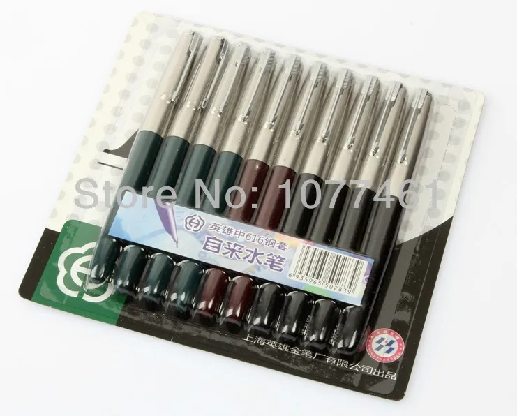 

10 pcs HERO 616 carbon fiber fountain pen F nib