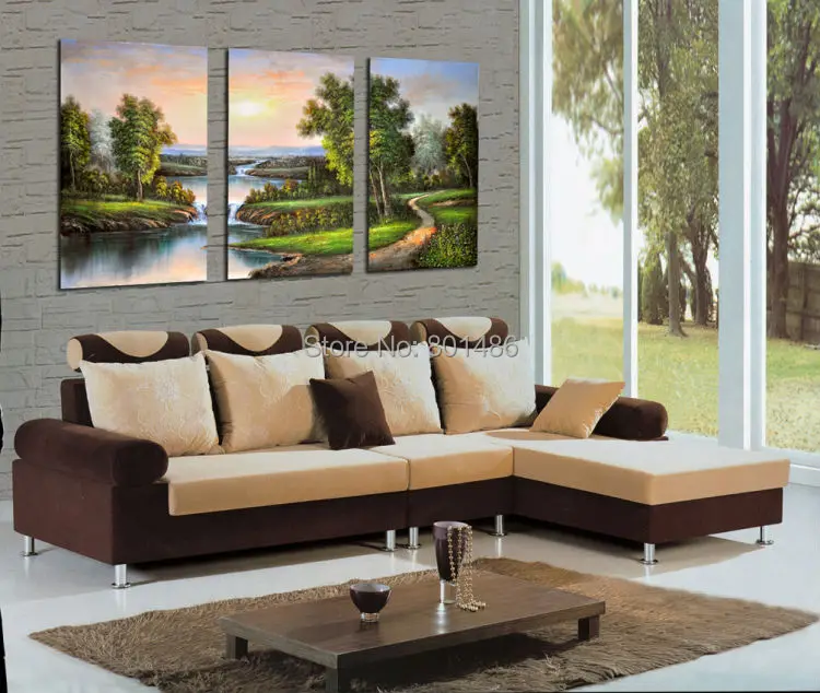 

3 Piece Hot Sell Modern Wall Painting Nature Landscape Print On Canvas for Living Room wall decor