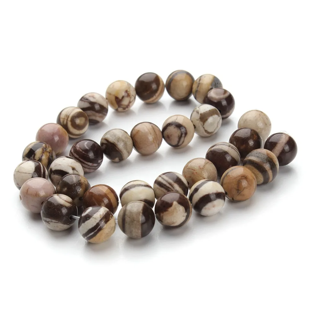 

LINSOIR Natural Stone Round Zebra Stone Beads 4mm 6mm 8mm 10mm 12mm Natural Stone Beads For Jewelry Making Diy 40cm/strand