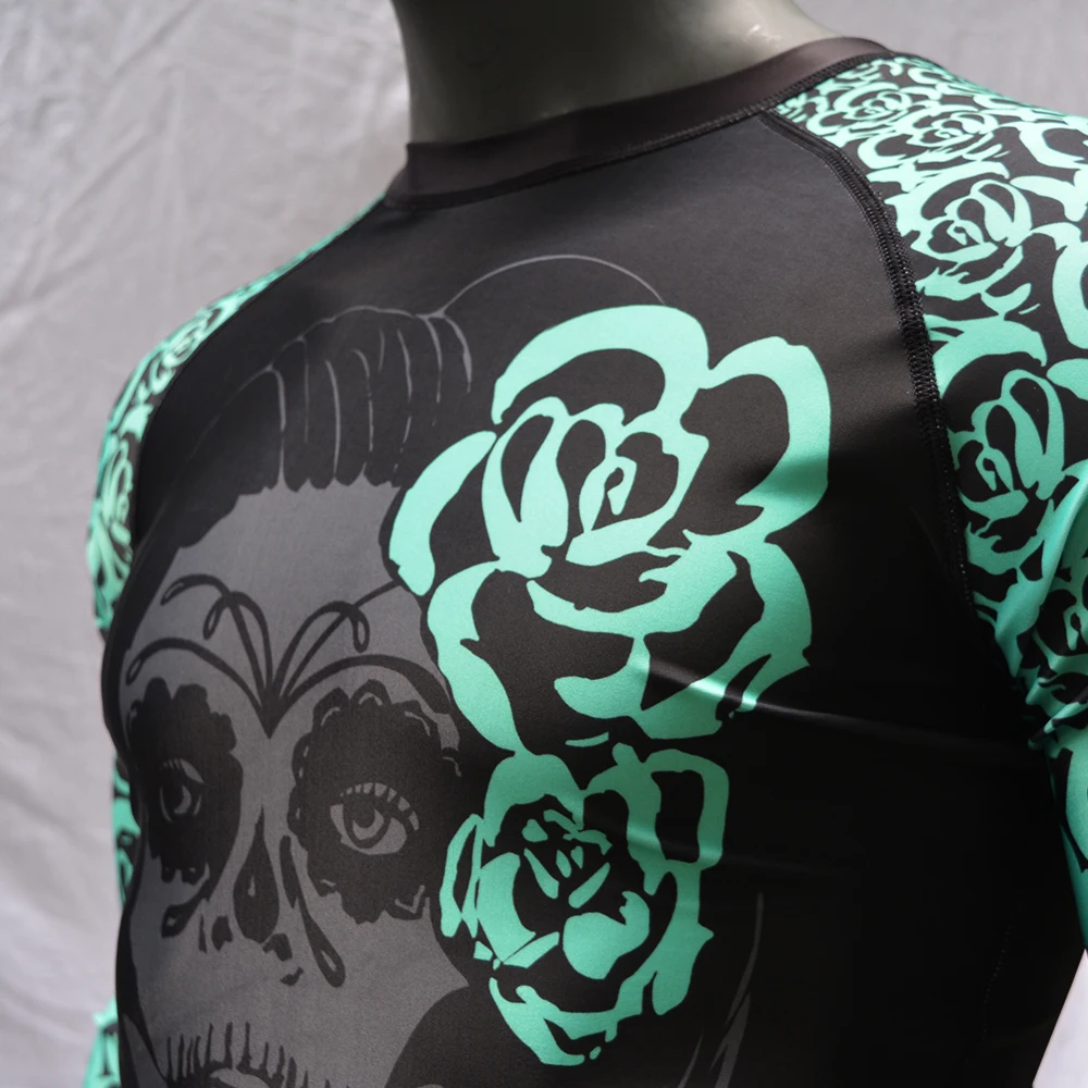 Bjj Rashguard Мужская сублимационная печать Muaythai Jiu футболка джиу джитсу Gi с длинными