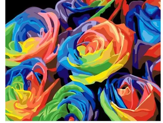 21035 разноцветные розы-краски комплекты номеров для взрослых DIY