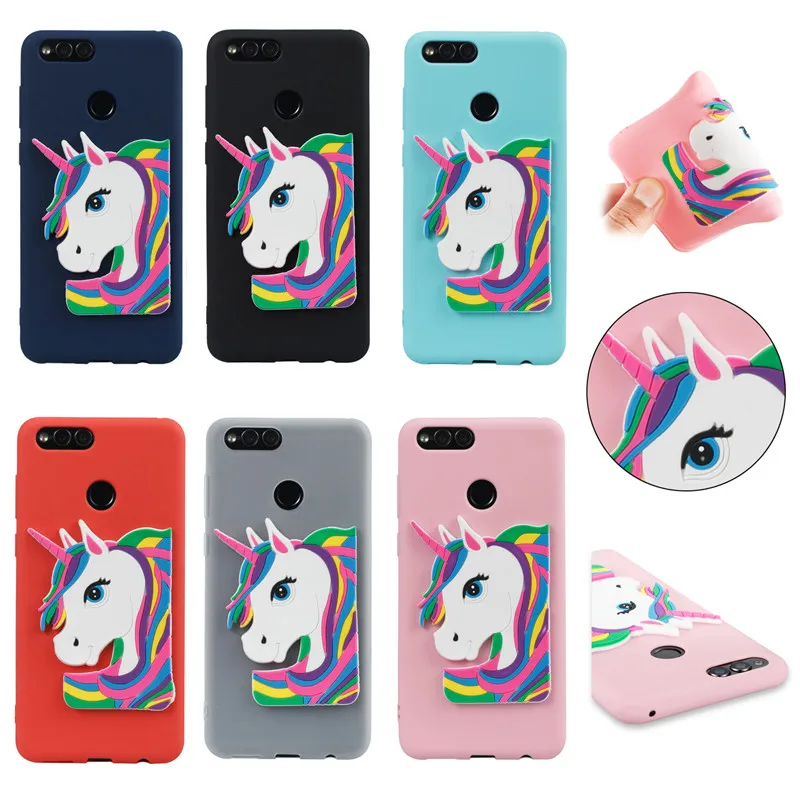 Unicorn Phone Case For Huawei Honor 7X Cute Cartoon Soft TPU Silicone Cover 7x Coque | Мобильные телефоны и аксессуары