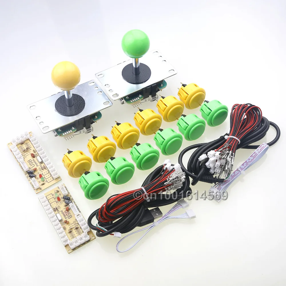 

Arcade Parts Bundle Kit Control Panel Package Set Original Sanwa Buttons & Joystick & 5 Pin Wiring Harness For MAME Cabinet Game