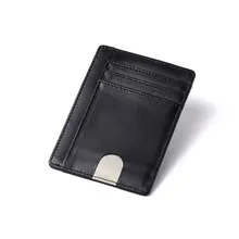 Men RFID Blocking Genuine Leather Slim Wallet Money Clip Credit Card Holder Coin Pocket men slim wallet thin mini wallets rfid nylon bifold small money clip clutch credit card sleeve cardholder pocket handy
