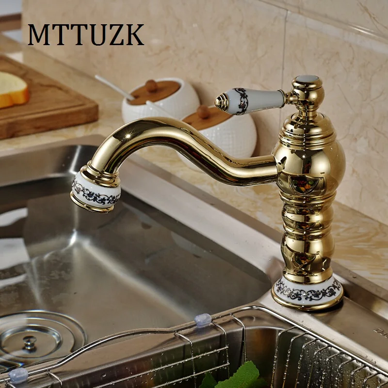 Vidric Blue and white porcelan Deck Mounted Long Neck Rotation Bathroom