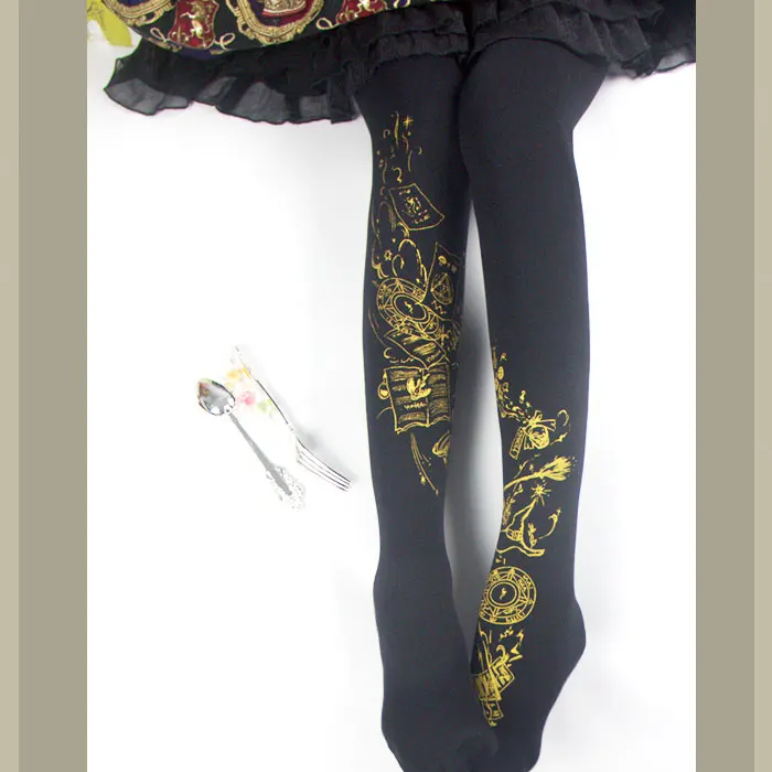 Witch Game ~ Gothic Thick Winter Tights 200D Lolita Pantyhose by Yidhra | Женская одежда