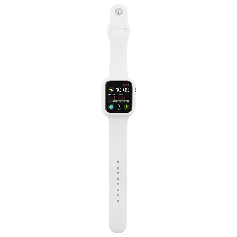 Силиконовый ремешок для apple watch, чехол, серия 4, 3, 2, 1, спортивный браслет, ударопрочный чехол для IWatch 38 мм, 40, 42 мм, 44 мм - Цвет ремешка: Белый