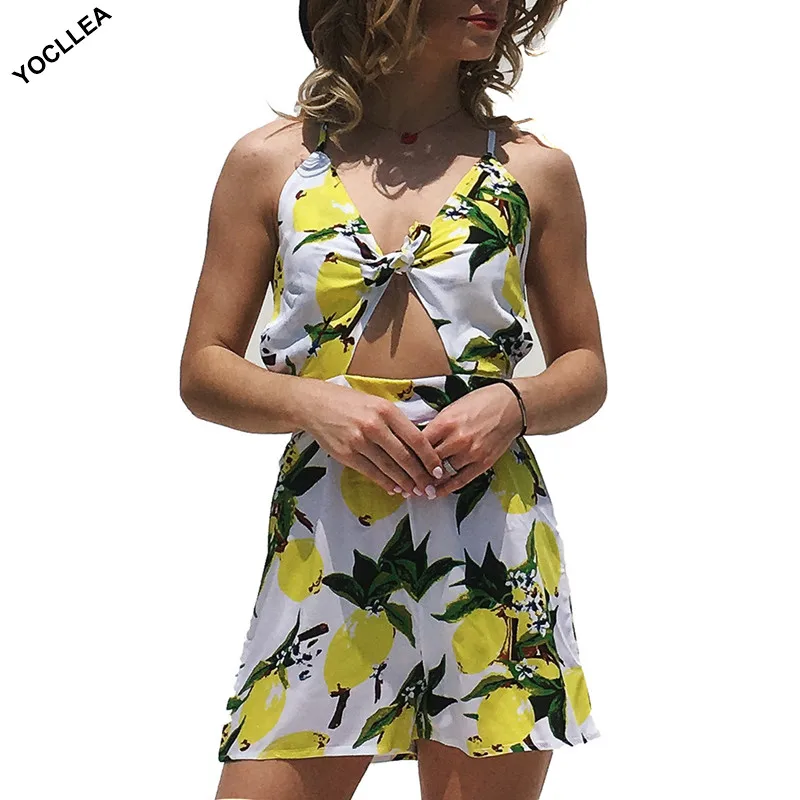 Women Rompers Mango Print Jumpsuits Summer Short Straight