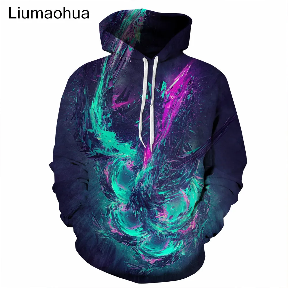 

Liumaohua 2018 New Pocket Hood Animal 3D Print Hooded Leisure Sweatshirt Unisex Hooded Sweatshirt
