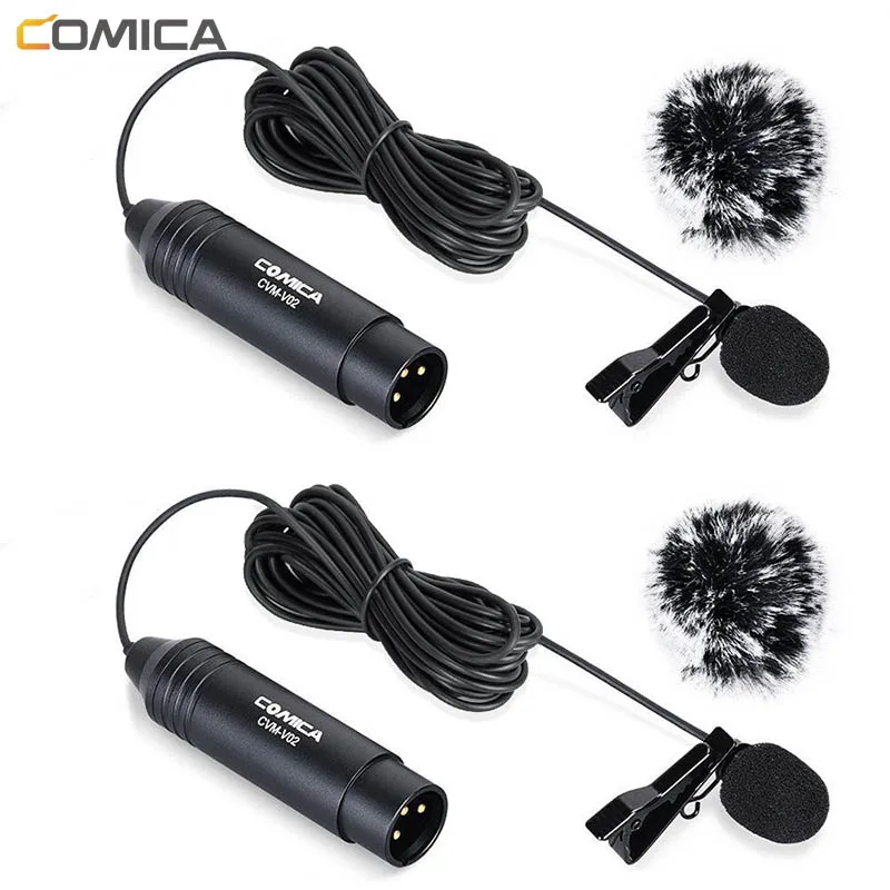 

CVM-V02O Phantom Power Omni-directional XLR Lavalier Lapel Microphone for Canon Sony Panasonic Camcorder for ZOOM Recorders