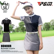 Pgm одежда для гольфа, костюм для женщин, рубашки с коротким рукавом, клетчатые юбки, женские юбки для похудения, костюм для тенниса и гольфа, AA60486
