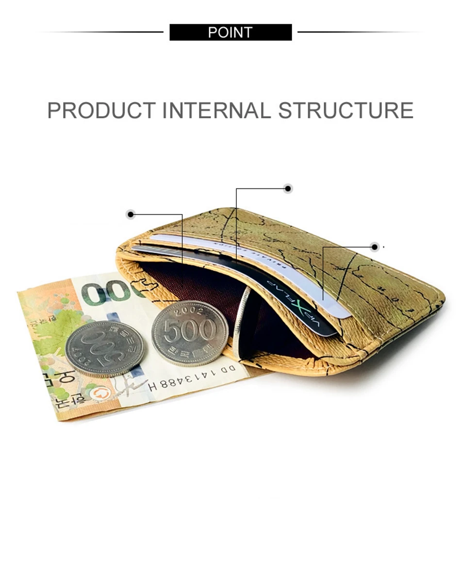 Карта мира винтажная функция кредитная и визитная карточка держатель Обложка для паспорта Rfid банк органайзер для хранения тонкий кошелек PU кожаный кошелек