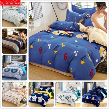 

3/4 pcs Bedding Set Soft Comfortable Duvet Cover Sheet Quilt Comforter Pillow Case Adult Kids Bed Linens Single Queen King Size