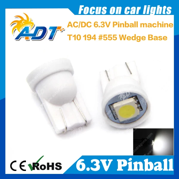 500 шт./лот анти-ореолы 5050SMD хит продаж AC 6 3 V W5W T10 194 #555 пинбол игровой автомат