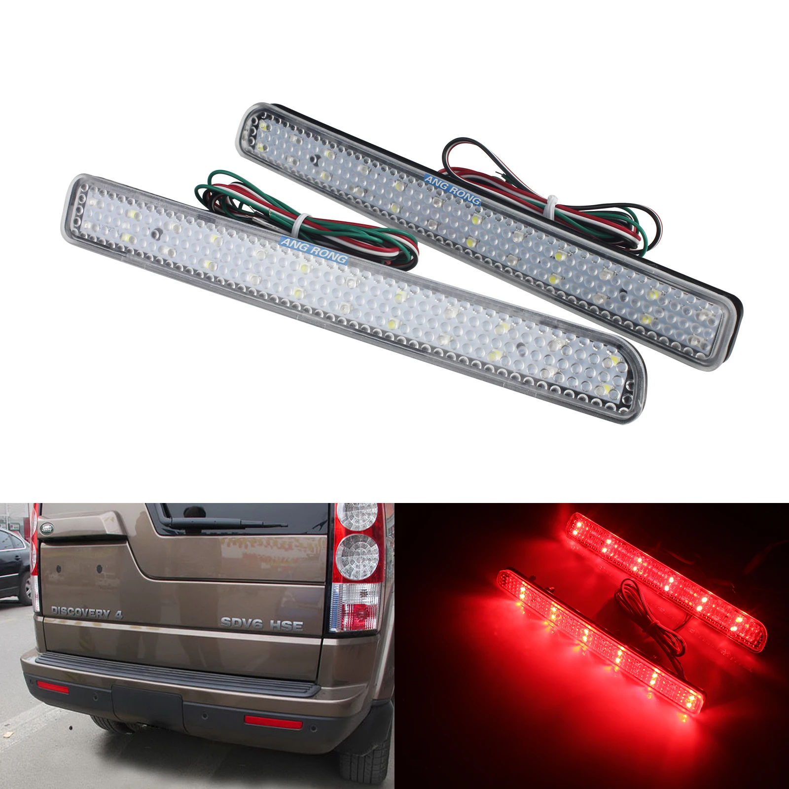 XFF500020+XFF500030 Rear L+R Bumper Red Reflector For LR3 LR4 Range Rover Sport