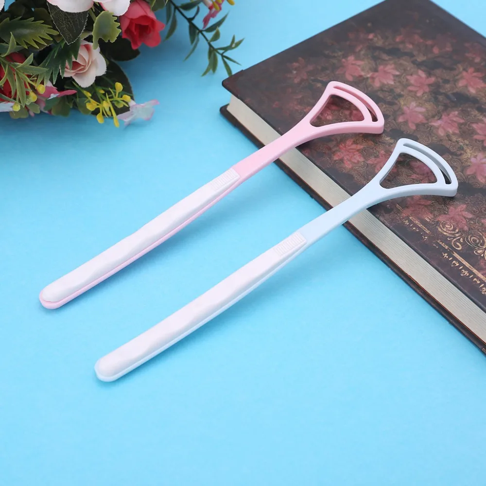 Raspador de Língua 2x de Plástico Língua Mais Limpo Dental Care Higiene Oral Boca Ferramenta 2 Escovas de dentes
