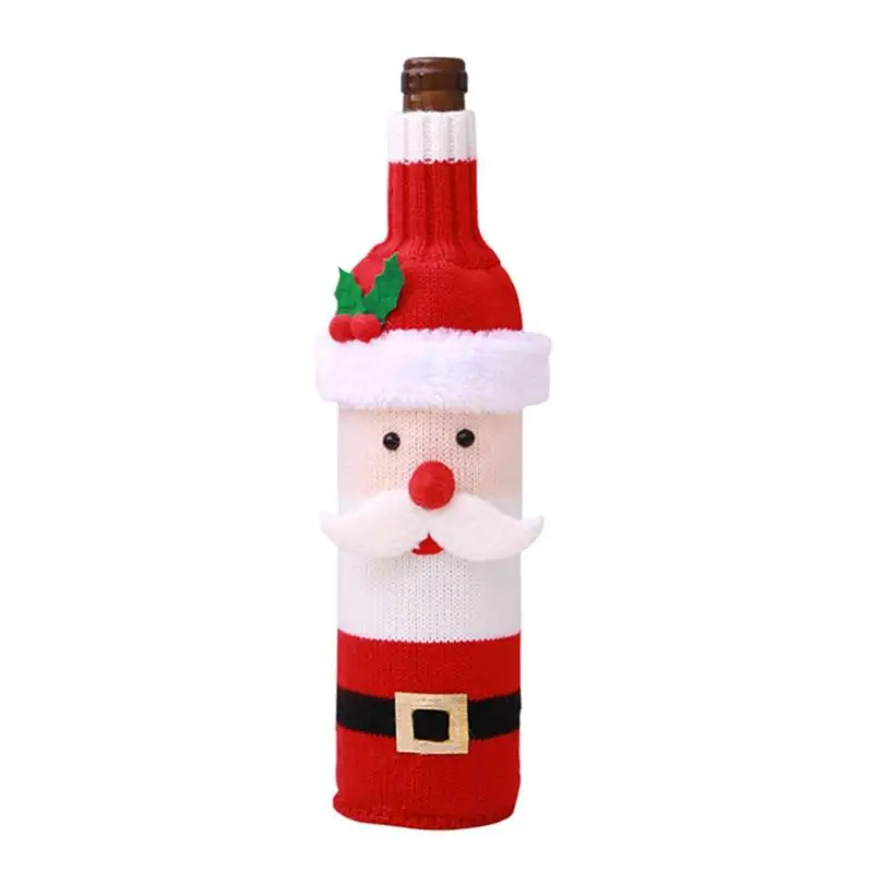 1 шт. Рождественский чехол для бутылки вина со снеговиком с рождественским принтом в виде Санты, бутылка Кепки Рождественский Декор рождественские украшения для дома Подарки на год - Цвет: A