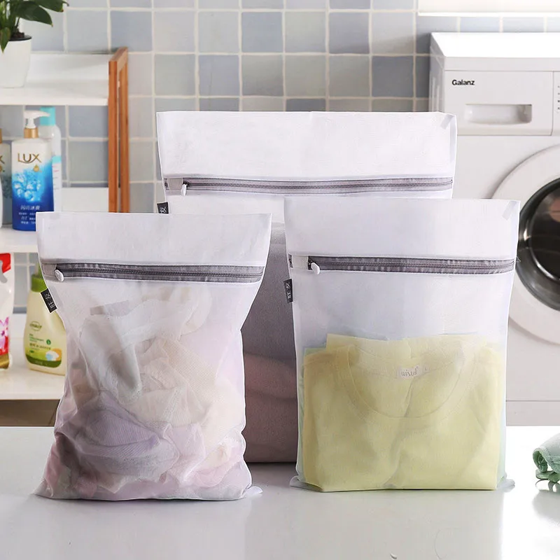 

High Quality 4 Sizes Foldable Home Mesh Clothing Underwear Organizer Washing Bag Practical Net Bra Mesh Bags Zipper Laundry Bag