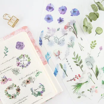 

6pcs/pack Midsummer Natural's dress Decorative Stickers Adhesive Stickers DIY Decoration Diary Stationery Stickers Children Gift