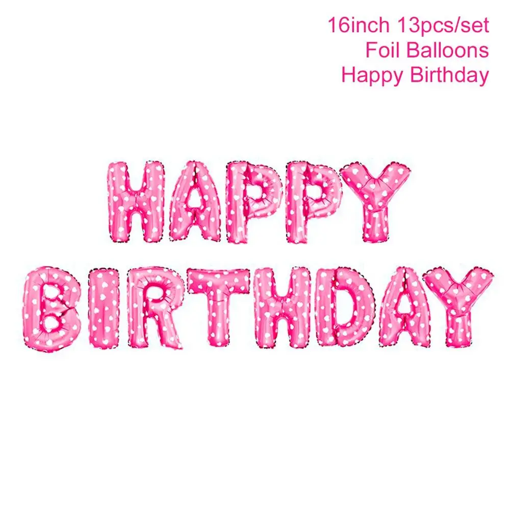 HUIRAN 2 день рождения шары-цифры воздушный шар 2 года дети синий мальчик 2 день рождения украшения Розовый Девочка День рождения принадлежности - Цвет: Happy Birthday Pink