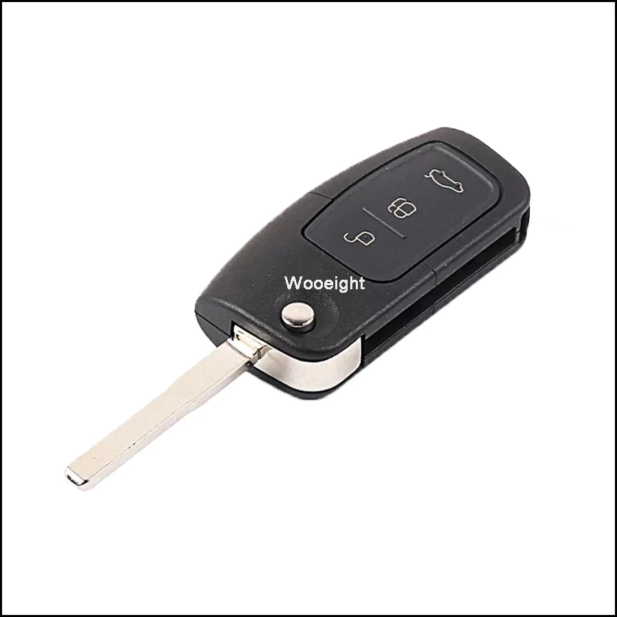 Wooeight ключ 3 кнопки авто Замена Флип складной пульт дистанционного ключа чехол Fob для Ford Mondeo Fiesta C-Max S-Max Kuga Galaxy