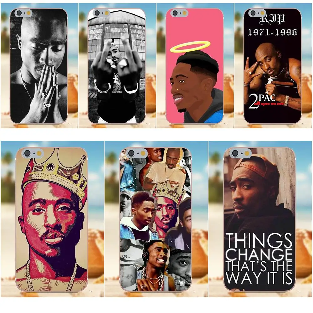 Oedmeb ТПУ Модный чехол для телефона 2pac с изображением Тупака Шакура iPhone X 4S 5S 5C SE 6 S 7 8