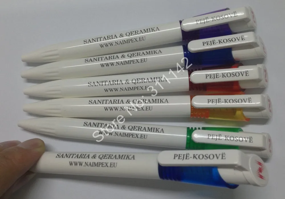 Novo tipo de Gordura Esferográfica de Plástico Nome do Logotipo da Empresa de Impressão Personalizada do Logotipo Branca Promoção Caneta Advertsing Frete Grátis 5 Material escolar e de escritório