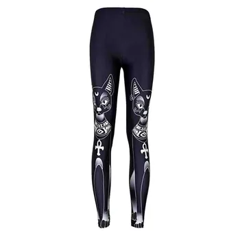 

Punk Style Black Egyptian Cat Stamp Hippie Fashion Gothic Skinny Casual Pants Leggings c0312