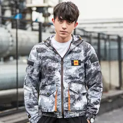 Хип-хоп камуфляжная куртка ветровка уличная армейская куртка 2019 модные весенние военные мужские куртки и пальто мужские XD141