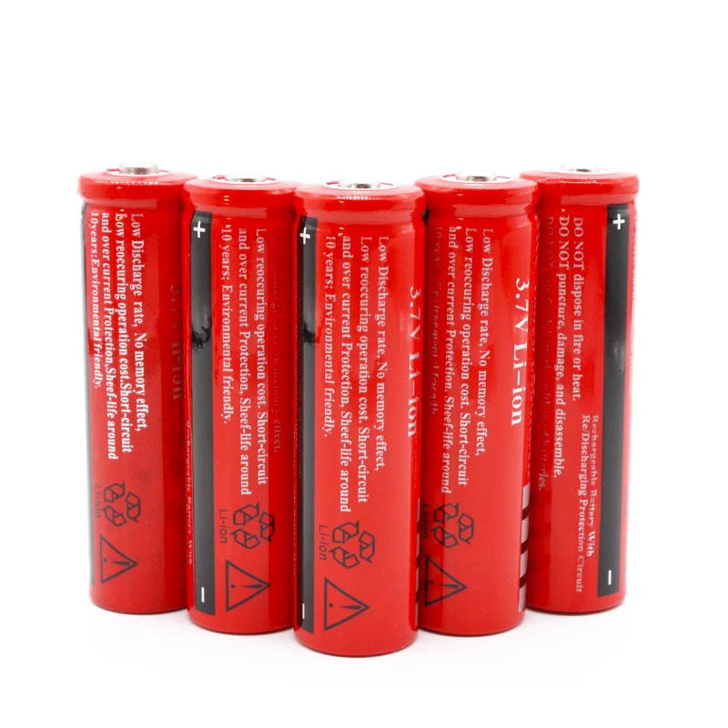 2-10 шт. Новинка 18650 батарея литий-ионная аккумуляторная батарея 6800 мАч красный корпус батарея для фонарика игрушки