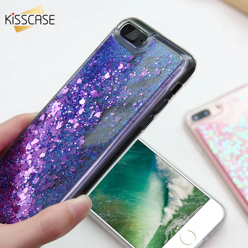 

KISSCASE Soft TPU Glitter Liquid Case For iPhone 6 6S 7 Plus 5 5S Transparent Quicksand Cover For iPhone 7 6 6S Plus 5 5S Shells