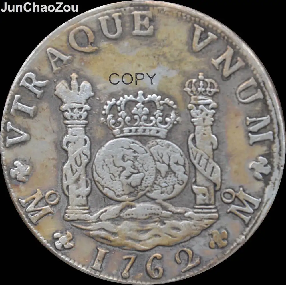 Мексика 1762 MF.8 Reales посеребренные копии монет