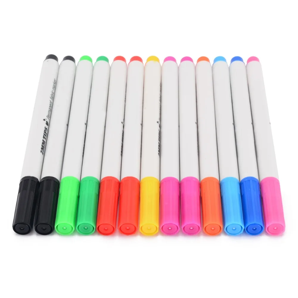 

13pcs Fabric Marker Pens Mayitr Permanent Paint Marking Pens Multicolor Patchwork Crafts For DIY Textile Clothes T-Shirt Shoes