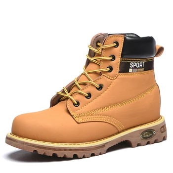 

big size mens fashion steel toe caps work safety shoes outdoors soft leather anti-pierce tooling security ankle boots protection