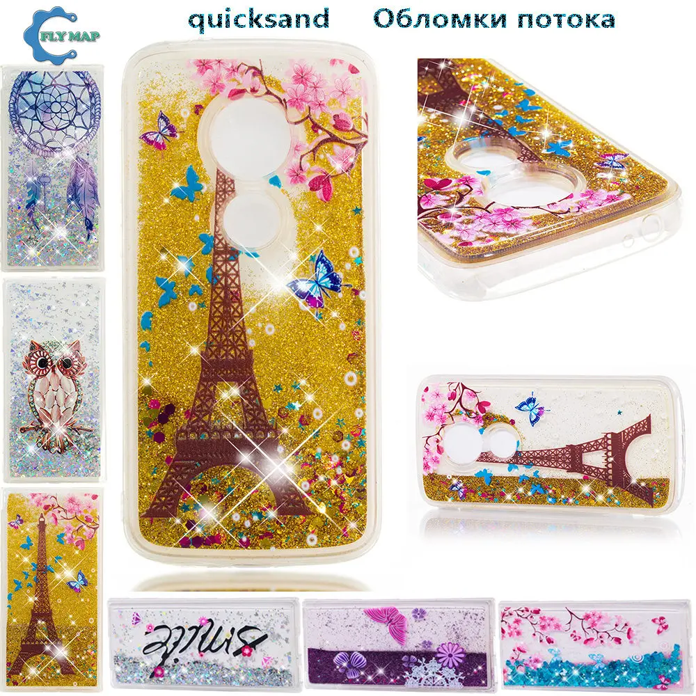 Quicksand Case For Motorola Moto E5 Plus Dynamic Liquid Glitter Stars Soft TPU Phone Cover Shell Bag For E Plus Gen 5 XT1924-4
