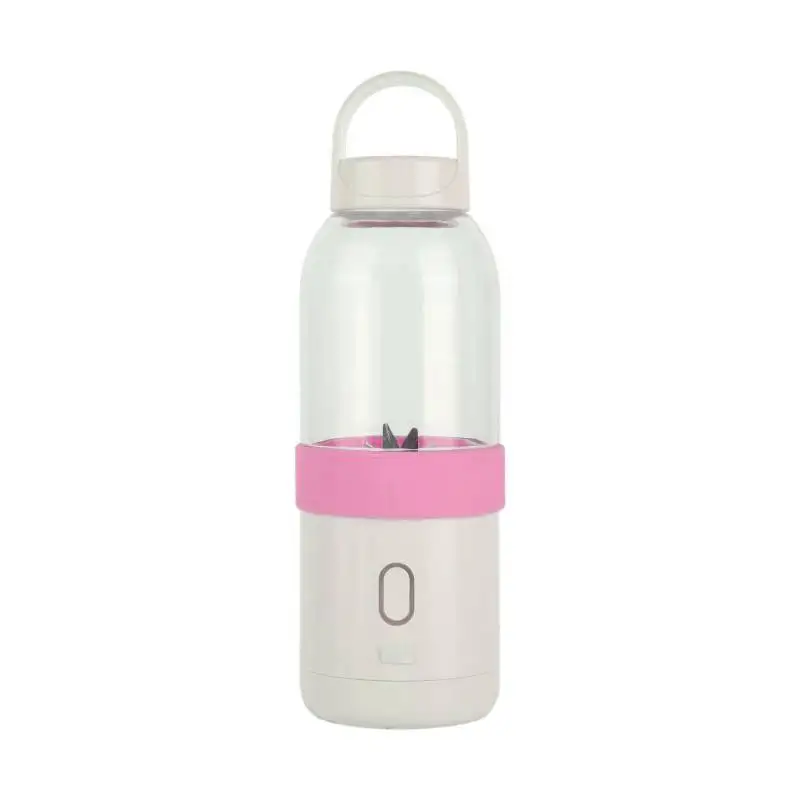 Портативный USB заряженный соковыжималка чашка перезаряжаемый Овощной фруктовый блендер соковыжималка для наружной путешествия бутылка для воды с держателем - Цвет: Розовый