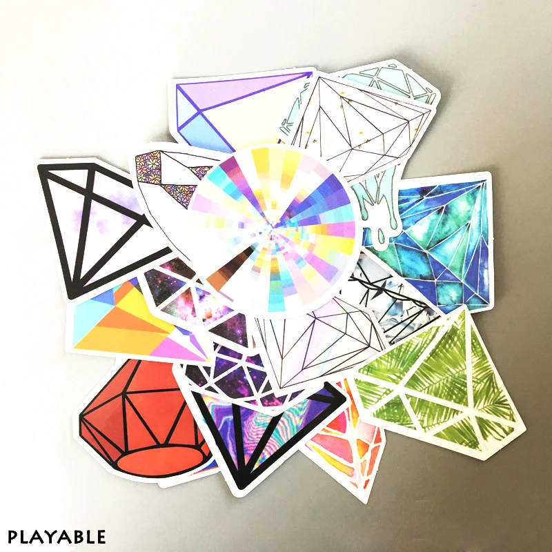 

18pcs Diamond Colorful Fashion Galaxy Sticker Trolley Case Motorcycle Personality Waterproof Sticker Kids Toys Or Children Gifts
