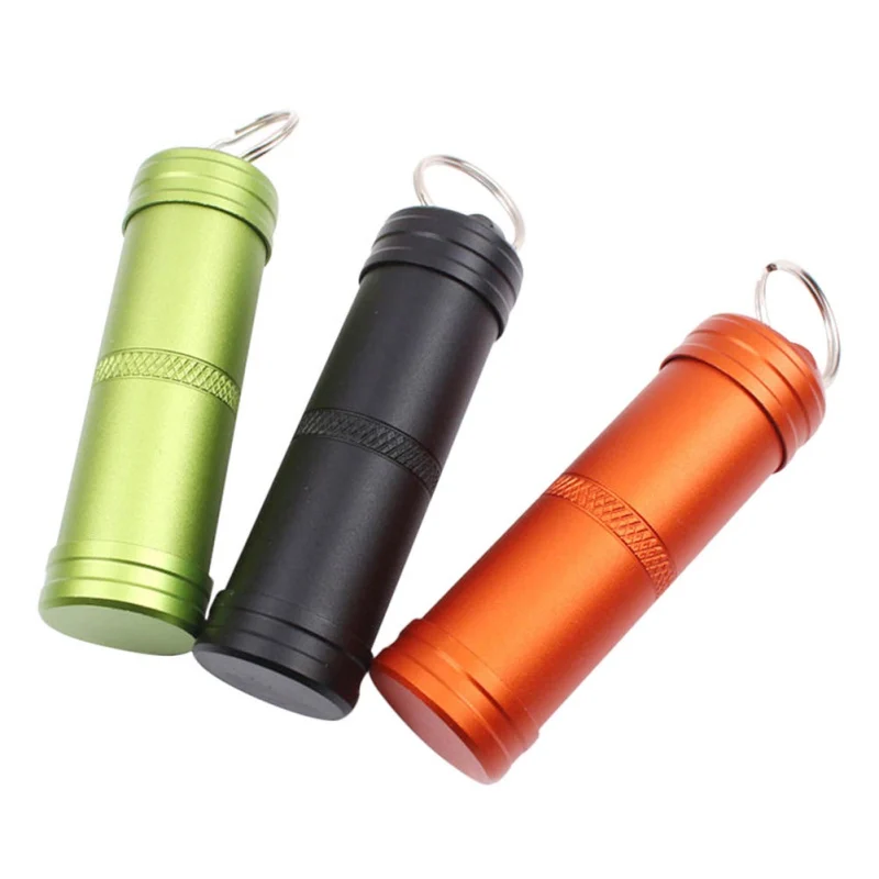 

Emergency First Aid Survival Pill Tank Aluminium Alloy Waterproof Capsule Seal Bottle Outdoor EDC Survival Case Container