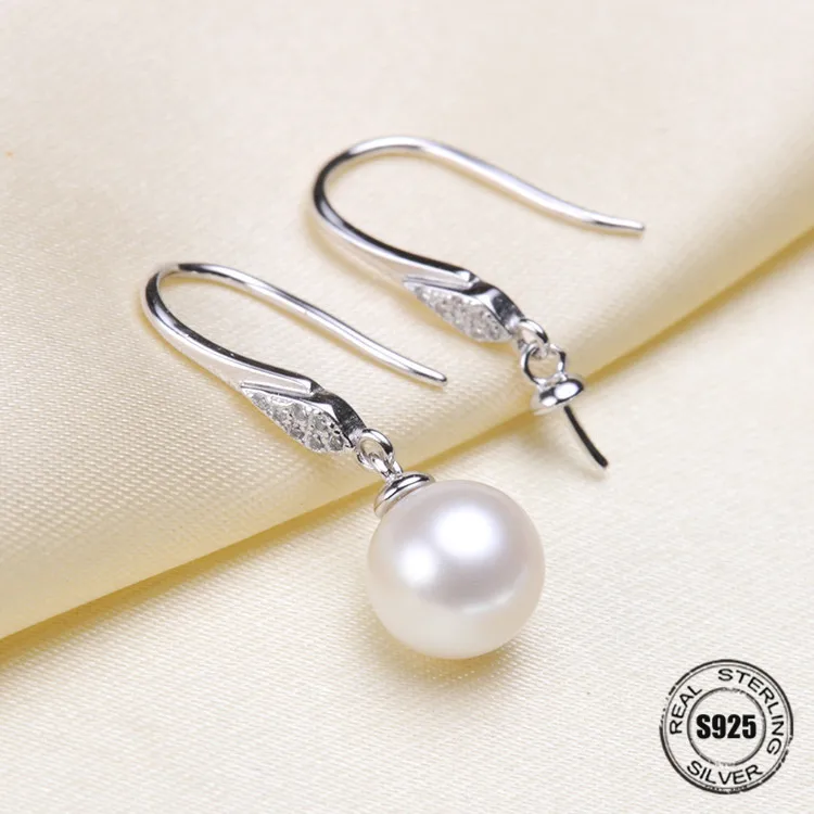 

HOT High Quality 925 Sterling Silver Stud Earrings Settings DIY Pearl Earring Hooks Findings Women's Jewelry Making Accessories