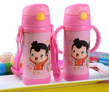 

Vacuum Stainless Steel Thermos flask Children's water bottle Outdoor Sports Straw thermos bottle Thermos Insulation Drinkware