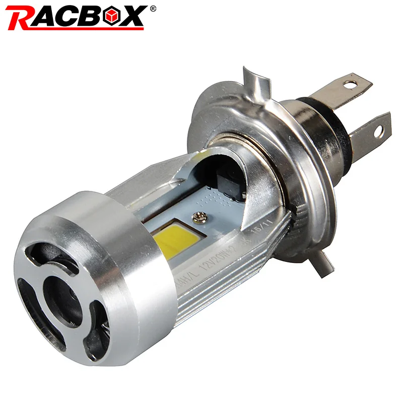 RACBOX 20W H4 светильник для головы мотоцикла 2000LM светодиодный COB DC 12V фара Фара лампа