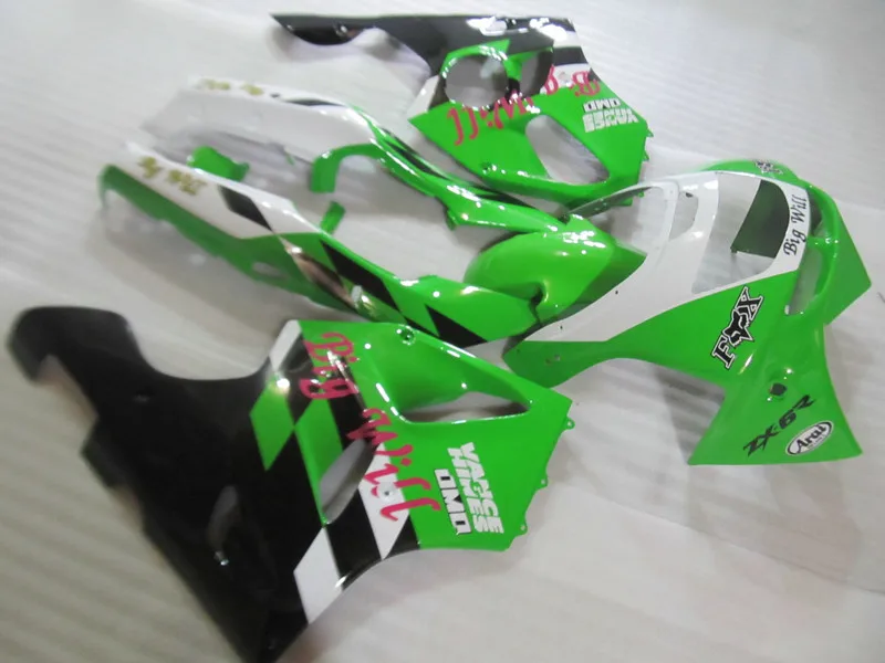 

Motorcycle Fairing kit for KAWASAKI Ninja ZX6R 94 95 96 97 ZX 6R 1994 1995 1997New White green black Fairings set+Gifts KN04