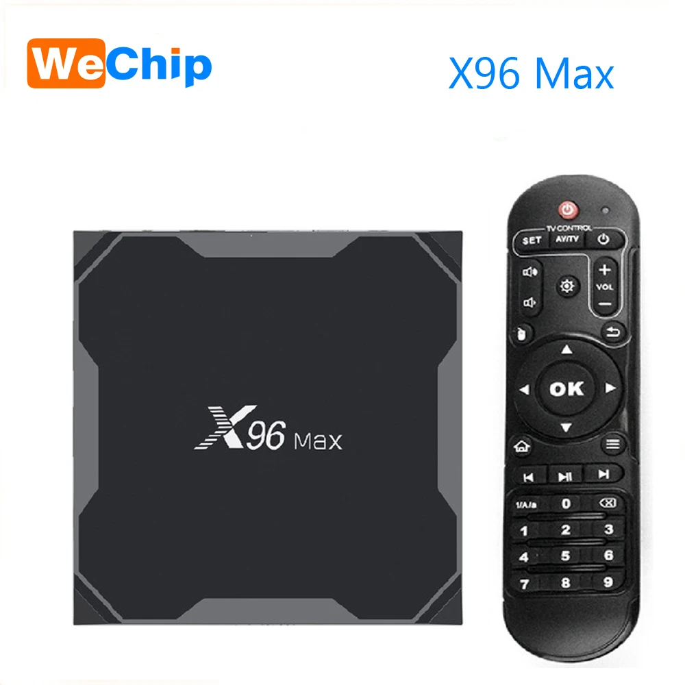  Wechip X96 MAX Android 8,1 ТВ BOX Amlogic S905X2 LPDDR4 4+64Gb 4 ядра 2. 4G + 5 г Двойной Wi-Fi Bluetooth 1000 м 4 K HD медиаплеер 