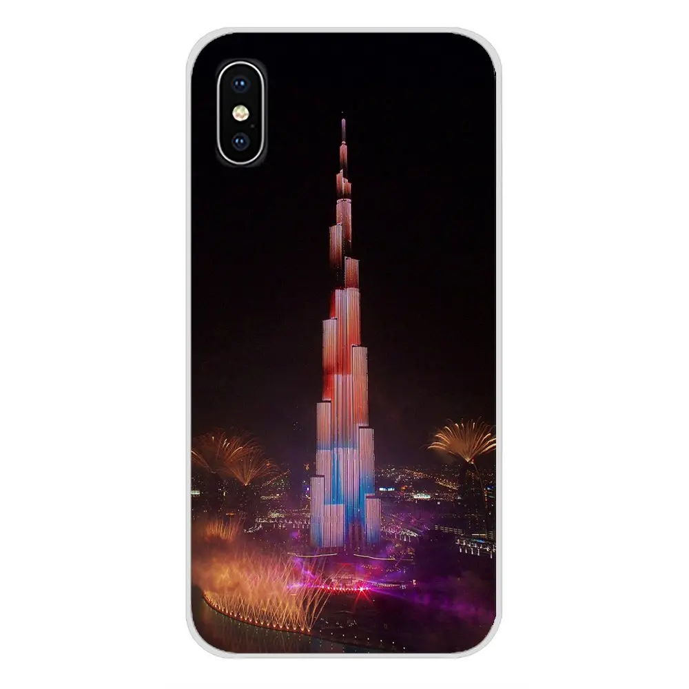 Защитный чехол для телефона Дубай Burj Khalifa Tower Building Apple iPhone X XR XS MAX 4 4S 5 5S 5C SE 6 6S 7 8 Plus