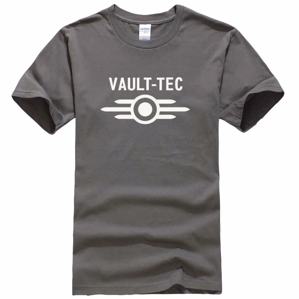 Новые летние футболки с логотипом vedle Tec для игр и видеоигр Fallout 2 3 4, мужские классические повседневные хлопковые футболки homme - Цвет: Dark gray