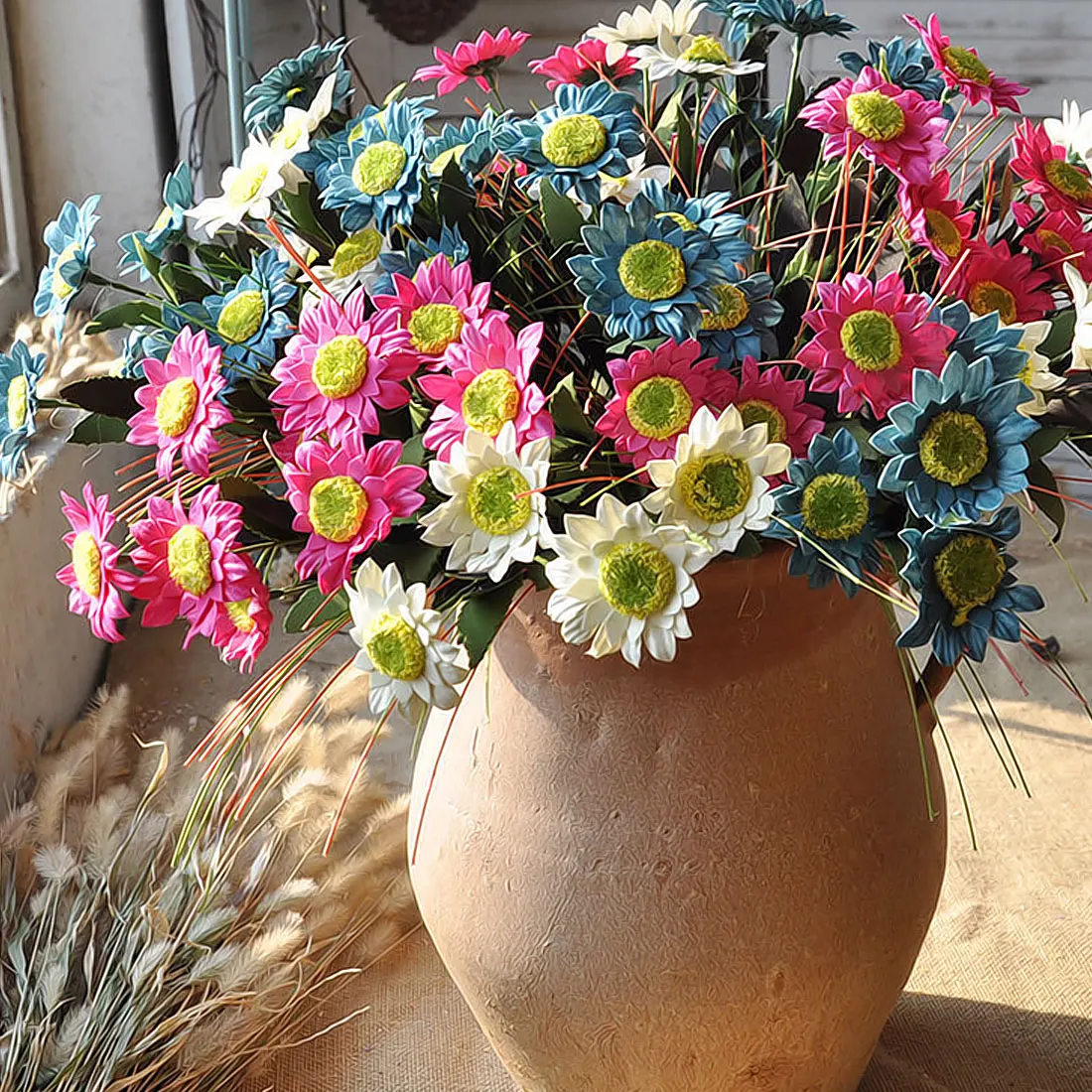 Buy 1Bouquet 4 Heads Artifical Daisy Flower Wedding Favors Office Home Party