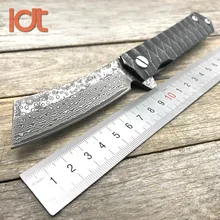 LDT Twosun бритвенный складной нож Tanto дамасское лезвие стальные ручки мясник ножи Флиппер кемпинг выживания охотничий нож EDC инструменты