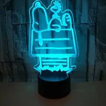 Красочный 3d ночник для щенка, цветной сенсорный пульт дистанционного управления, стерео 3d настольные лампы для гостиной