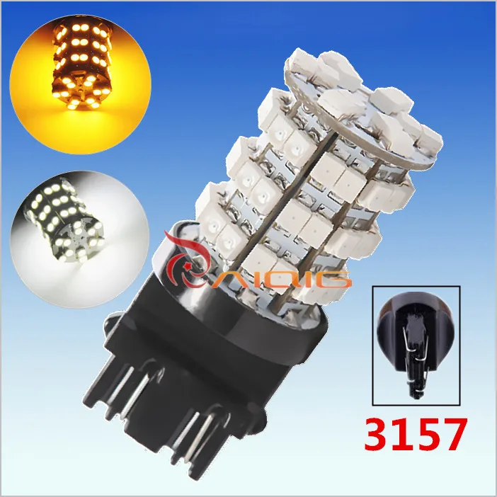3156 3157 Белый Желтый 60 SMD Автомобильная Лампа Авто p27/7 Вт светодиодные